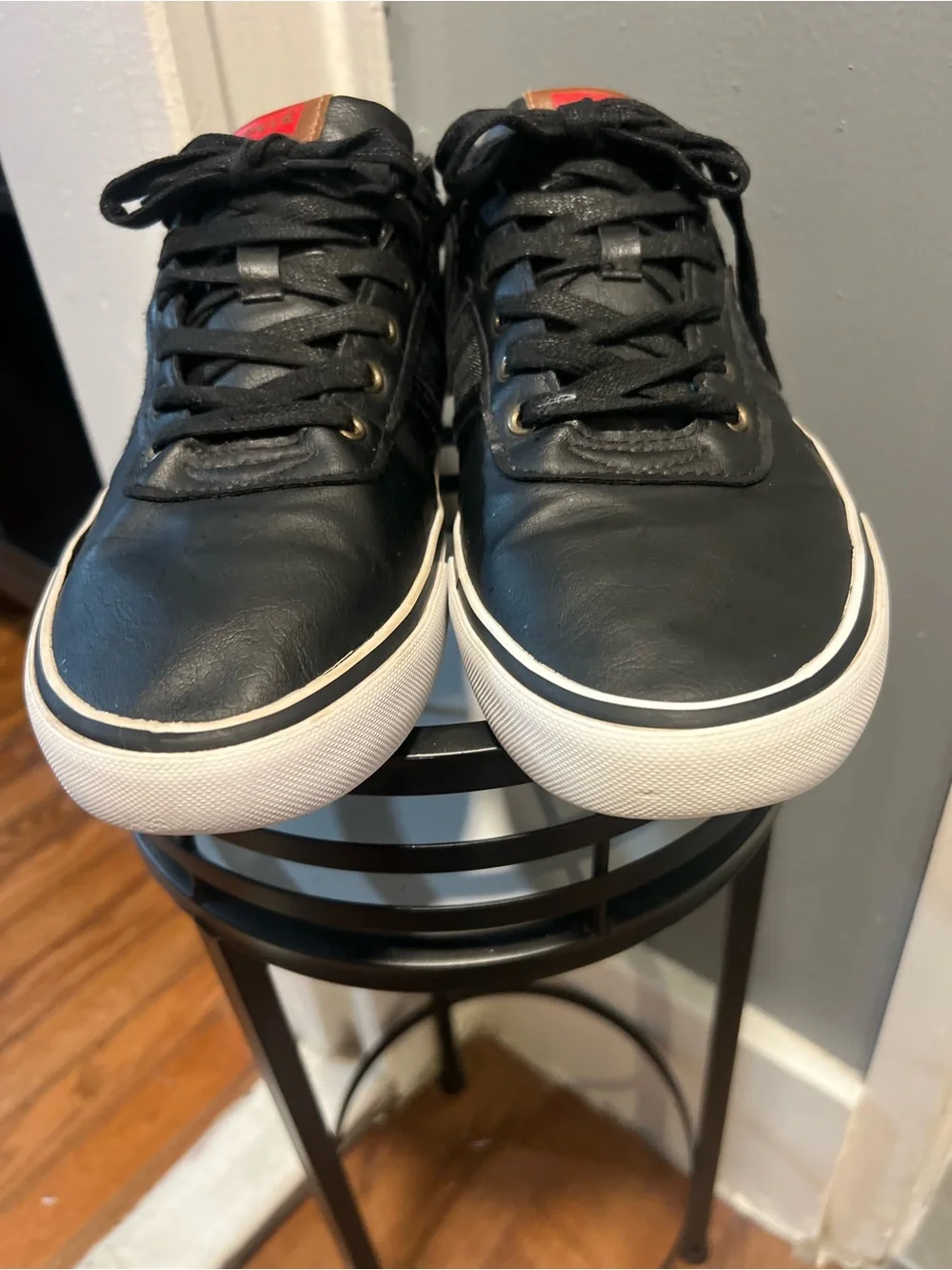 Levi's Men's Black and White Low-Top Sneakers with Red Accents